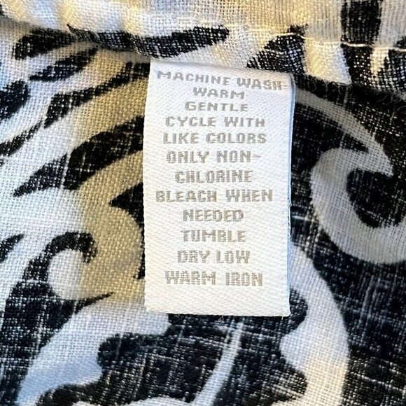 Charter Club 100% Linen Abstract Print Roll Tab Long Sleeve Button Up Shirt 14 - Picture 7 of 7